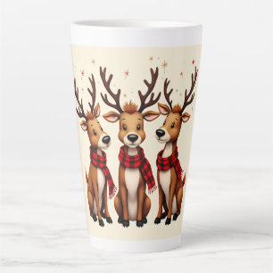 Süßes Weihnachts-Rentier-Trio mit Karoschal Milchtasse