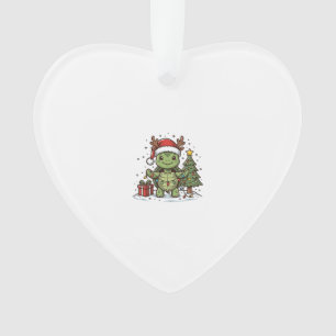 Süßes Weihnachts-Schildkröte Vintage Gravur Shirt  Ornament