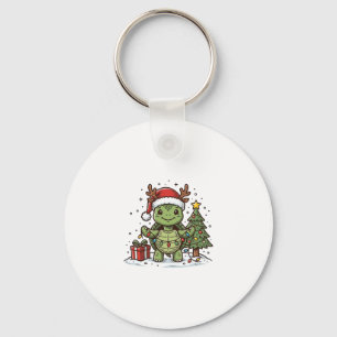 Süßes Weihnachts-Schildkröte Vintage Gravur Shirt  Schlüsselanhänger