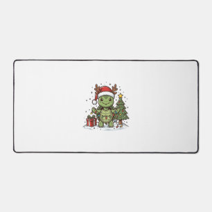 Süßes Weihnachts-Schildkröte Vintage Gravur Shirt Schreibtischunterlage