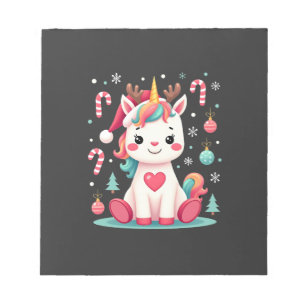 Süßes Weihnachts-Shirt Mädchen Frauen Xmas Einhorn Notizblock