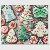 Süßes Weihnachts- und Neujahrskekse Geschenkpapier (Flach)