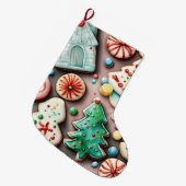Süßes Weihnachts- und Neujahrskekse Großer Weihnachtsstrumpf (Vorderansicht (hängend))