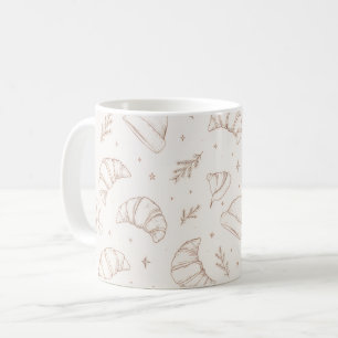 Süßes Weihnachtsbäckerei-Croissant-Muster Kaffeetasse