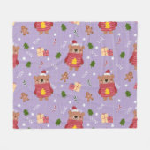 Süßes Weihnachtsbär-Muster | Gemütlicher Winterurl Fleecedecke (Vorderseite (Horizontal))