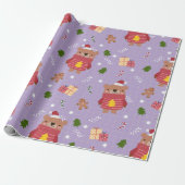 Süßes Weihnachtsbär-Muster | Gemütlicher Winterurl Geschenkpapier (Ungerollt)