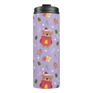 Süßes Weihnachtsbär-Muster Gemütlicher Winterurl Thermosbecher