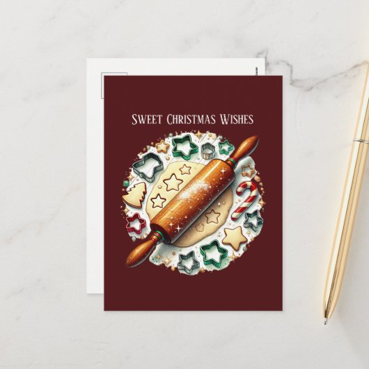 Süßes Weihnachtsgebäck Feiertagspostkarte (Vorderseite/Rückseite Beispiel)