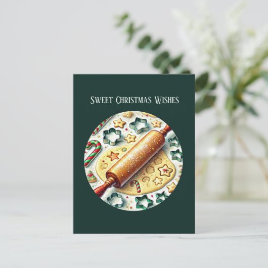 Süßes Weihnachtsgebäck Feiertagspostkarte (Stehend Vorderseite)