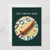 Süßes Weihnachtsgebäck Feiertagspostkarte (Vorne/Hinten)
