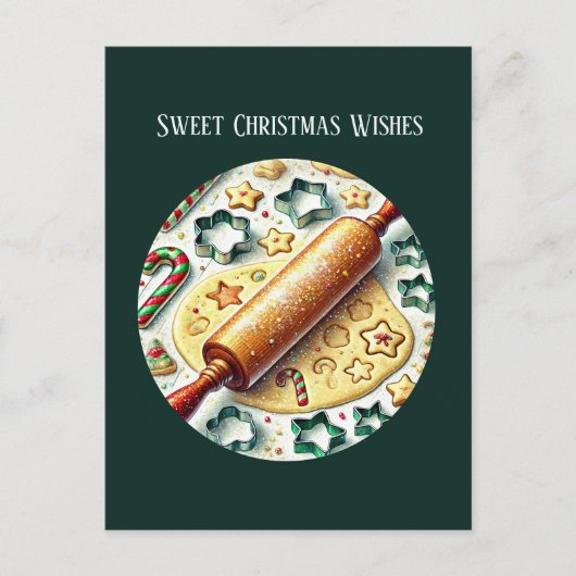 Süßes Weihnachtsgebäck Feiertagspostkarte (Vorderseite)