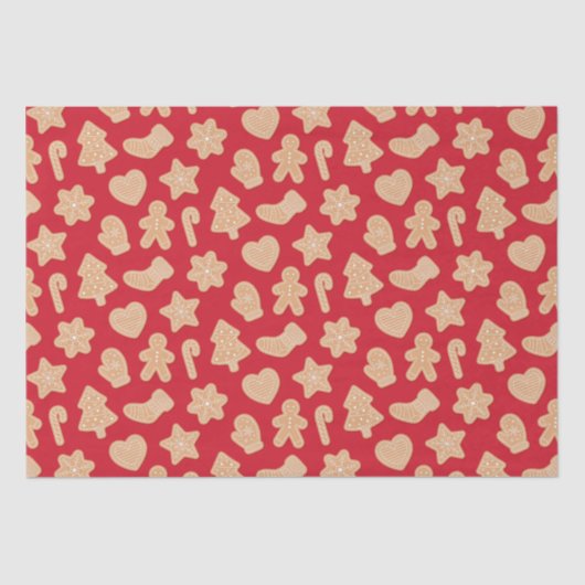 Süßes Weihnachtsgebäck Kekse Muster Seidenpapier (Vorderseite)