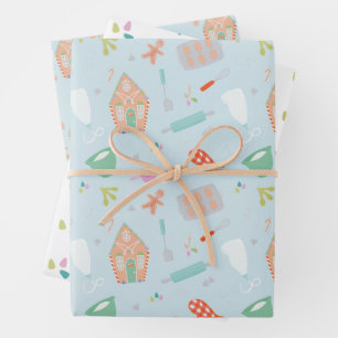 Süßes Weihnachtsgebäck und Lebkuchen Geschenkpapier Set