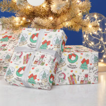 Süßes Weihnachtsgeschenk-Icon-Muster in hellweiß