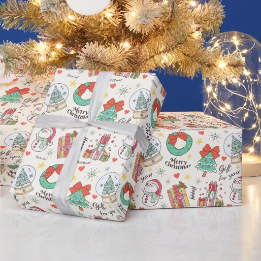 Süßes Weihnachtsgeschenk-Icon-Muster in hellweiß Geschenkpapier (Feiertage)