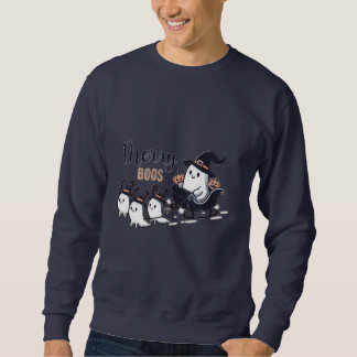 Süßes Weihnachtsgespenst und Zuckerstangen-Muster Sweatshirt