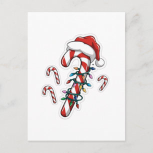 Süßes Weihnachtsherz-Zuckerrohr-Romanze Postkarte