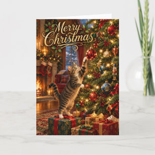 Süßes Weihnachtskatzen-Fest Feiertagskarte