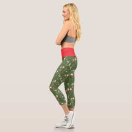 Süßes Weihnachtskatzen-Muster – Festliche Feiertag Capri Leggings