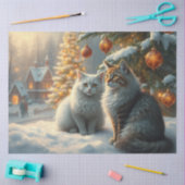 Süßes Weihnachtskatzen-Tissue-Papier Seidenpapier (Basteln)