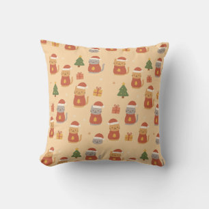 Süßes Weihnachtskatzenmuster – Kawaii Festive Cats Kissen