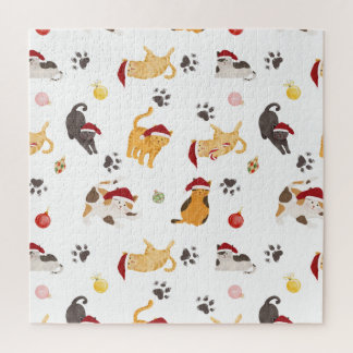 Süßes Weihnachtskatzenmuster Puzzle