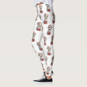 Süßes Weihnachtskitten auf Geschenkbox Leggings (Links)
