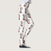 Süßes Weihnachtskitten auf Geschenkbox Leggings (Rechts)