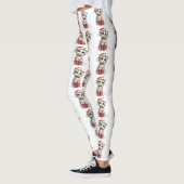Süßes Weihnachtskitten auf Geschenkbox Leggings (Links)