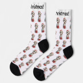 Süßes Weihnachtskitten auf Geschenkbox Socken (Linkes Detail)