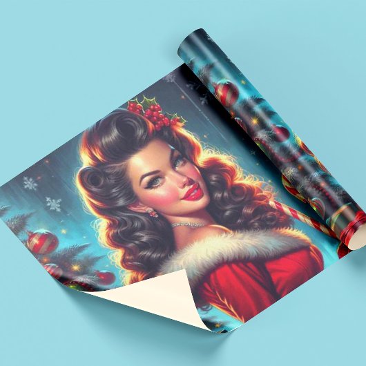 Süßes Weihnachtsmädchen Geschenkpapier