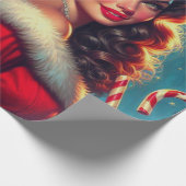 Süßes Weihnachtsmädchen Geschenkpapier (Ecke)