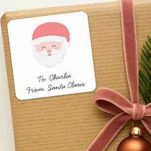 Süßes Weihnachtsmann-Geschenklabel Weihnachtsauf Quadratischer Aufkleber