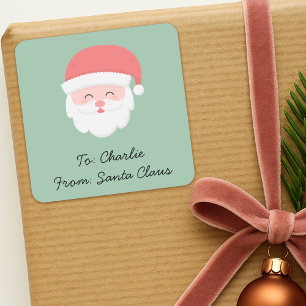Süßes Weihnachtsmann-Geschenklabel Weihnachtssti Quadratischer Aufkleber