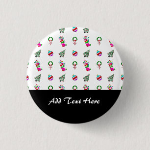 Süßes Weihnachtsmuster Button