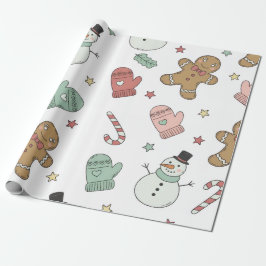Süßes Weihnachtsmuster ohne Naht - Geschenkpapier