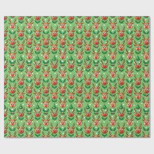 Süßes Weihnachtspapier – Hirsche, Bäume und Stechp Geschenkpapier