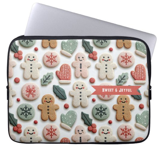 Süßes Weihnachtsplätzchen-Muster Laptopschutzhülle (Vorderseite)