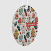 Süßes Weihnachtsplätzchen-Muster Ornament (Vorderseite)