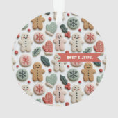 Süßes Weihnachtsplätzchen-Muster Ornament (Rückseite)