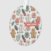Süßes Weihnachtsplätzchen-Muster Ornament (Vorderseite)