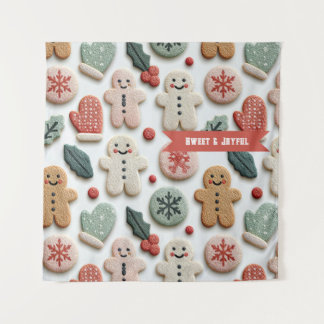 Süßes Weihnachtsplätzchen-Muster Wandteppich