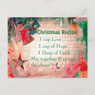 Süßes Weihnachtsrezept Weihnachtspostkarte Feiertagspostkarte