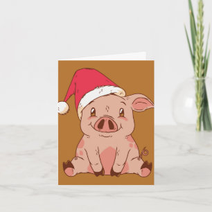 Süßes Weihnachtsschwein Karte