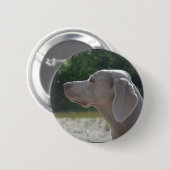 Süßes Weimaraner Hundeprofil Button (Vorne & Hinten)