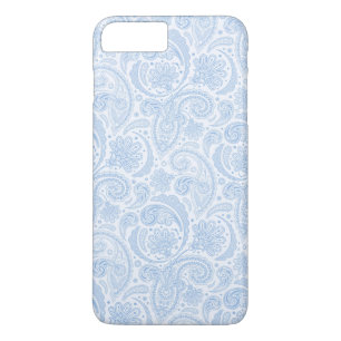 Süßes weißes blaues Paisleymuster iPhone 8 Plus/7 Plus Hülle