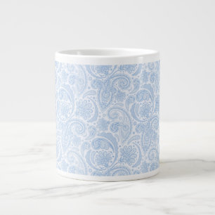 Süßes weißes blaues Paisleymuster Jumbo-Tasse