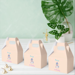 Süßes weißes Einhorn rosa Geschenkschachtel