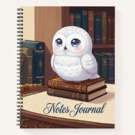Süßes Weißes Eulen-Notizbuch Notizblock