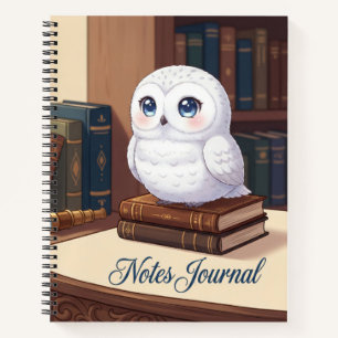 Süßes Weißes Eulen-Notizbuch Notizblock